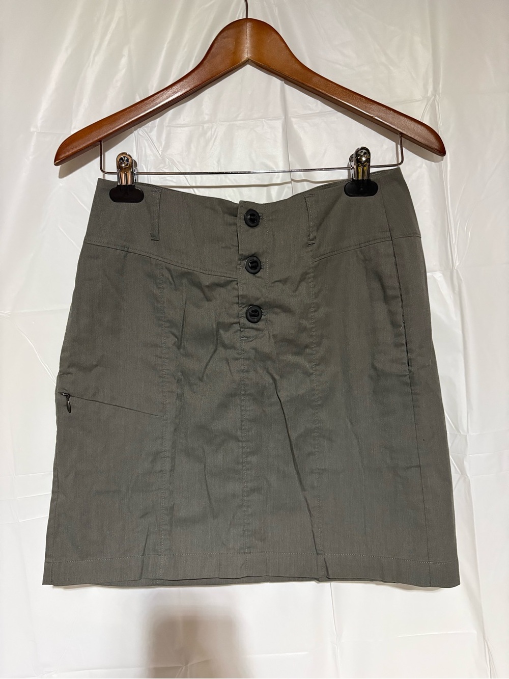 Nau gray Mini Skirt with Front Buttons